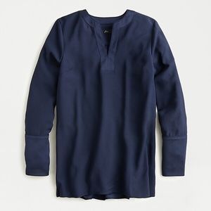 NWT J. Crew V-Neck Tunic in Satin Backed Crepe